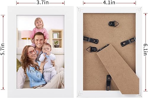Miniatura 2 de Giftgarden Portarretratos blanco de 4 x 6 pulgadas, paquete de 12 marcos de fotos de grano de madera blanco multicolor de 4 x 6 a granel para pared
