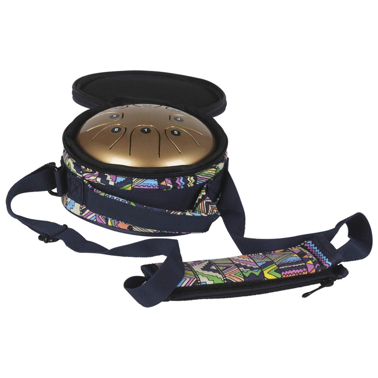 Stahlzunge-Trommel 6-Zoll-8-Noten-Percussion-Instrument, Einschließlich Tragbarer Trommeln, Schläger, Fingerspitzen Und Klebrigen Anmerkungen, Yoga Rehabilitation Meditation (Color : A)