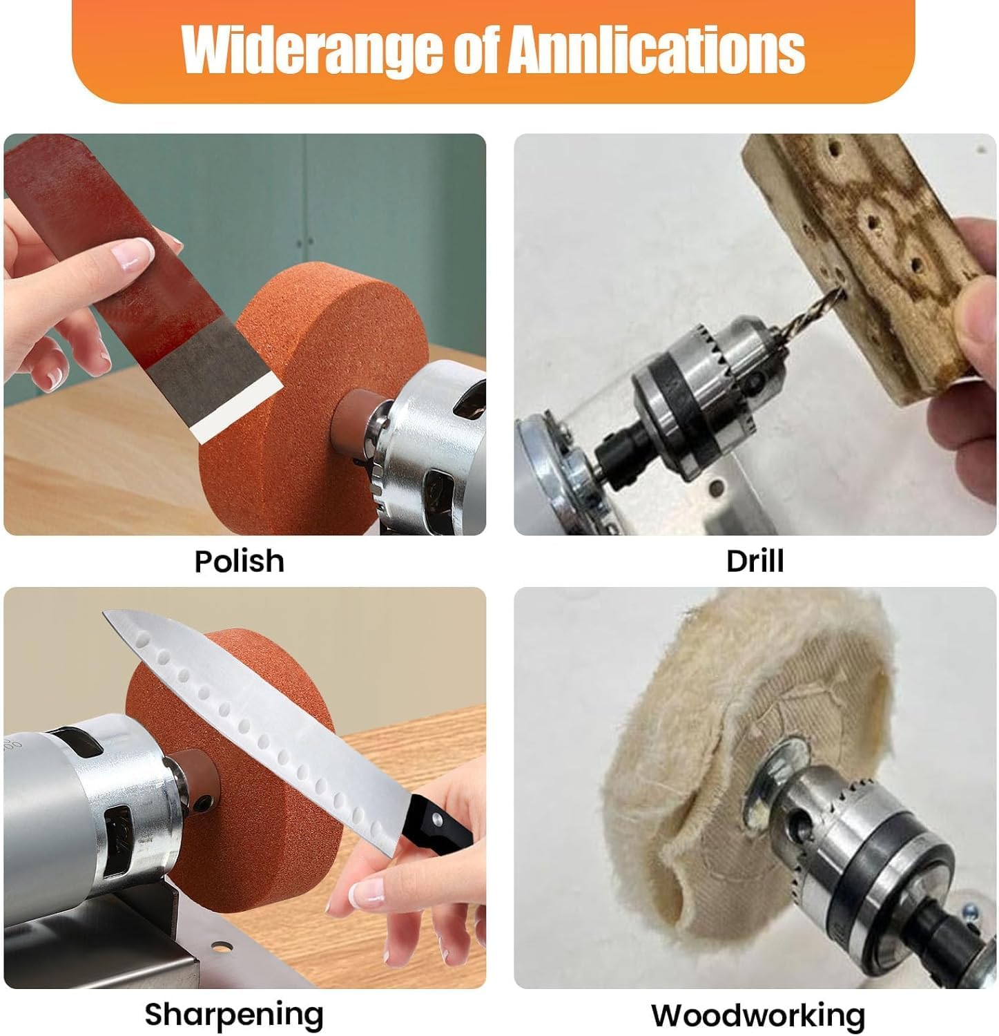 Small Benchtop Grinder for Sharpening, 6 x 4 x 4in Mini Belt Sander, 96W Electric Benchtop Sander, 7 Adjustable Speed for Metal Wood DIY Handcraft, Tool & Knife Sharpening