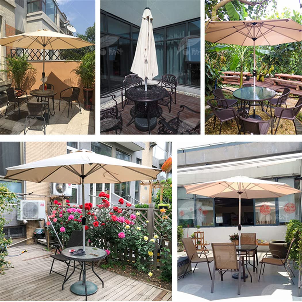 Parasol De Marché De Patio Extérieur De 8,85 Pieds,Grand Parasol De Plage,avec Protection Anti-UV UPF50+,Abri De Parasol Coupe-Vent,pour La Plage, Le Sable, Le Patio, La Cour,Kaki