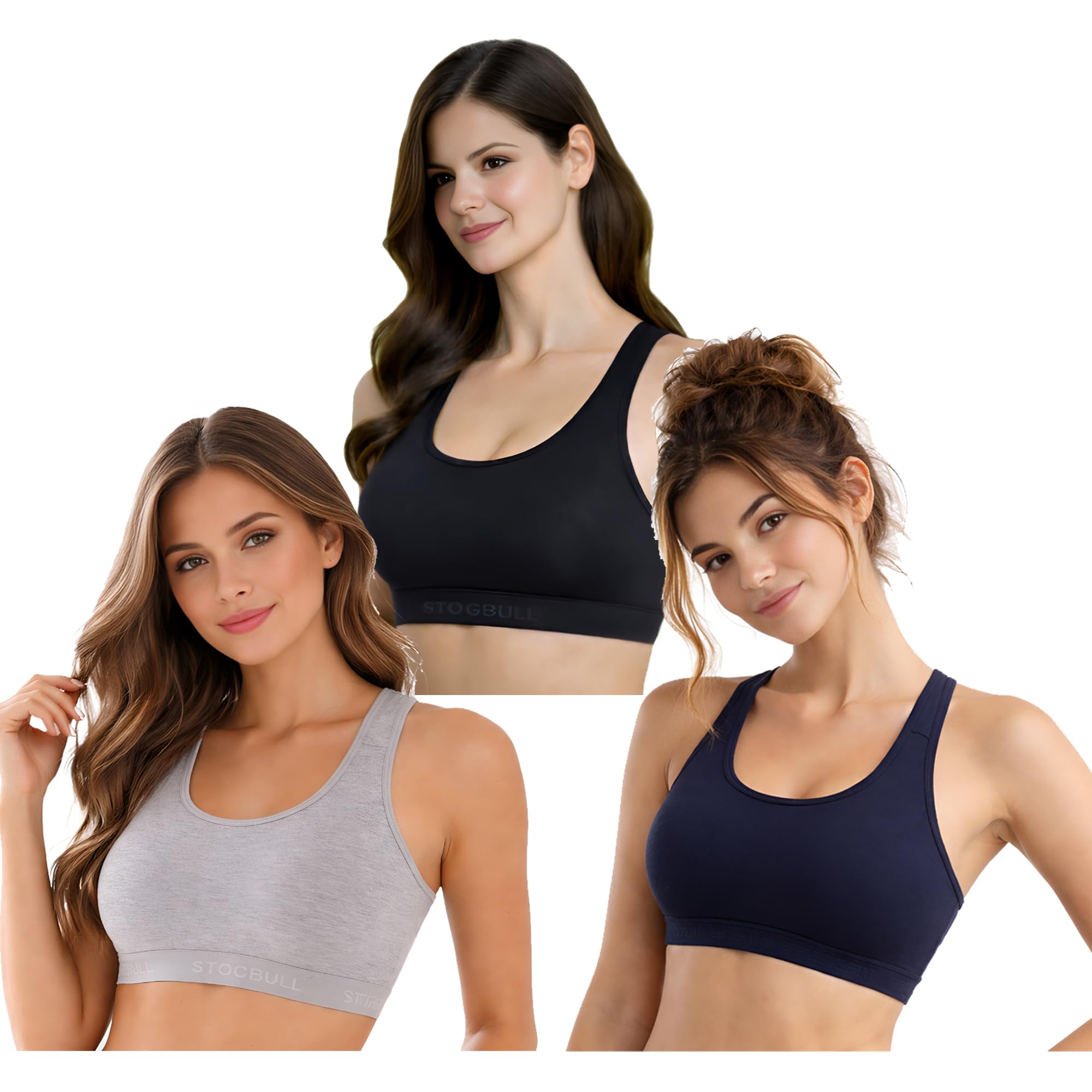 stogbull Sports Bra Combo Pack for Gym Yoga Exercise Running Workout Regular Daily use-picture-53