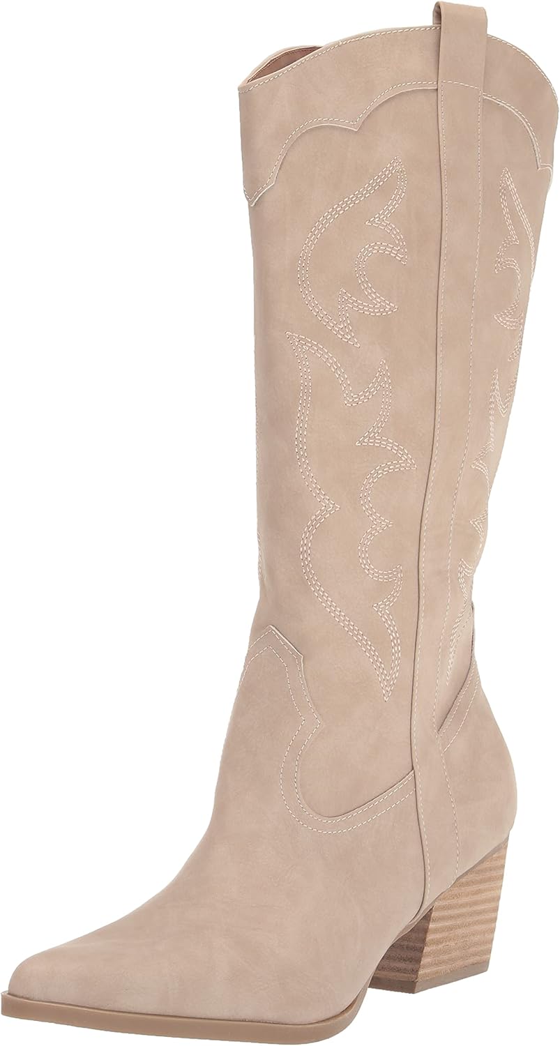 DV Dolce Vita Womens Kindred Western Boot, Stone, 7 US