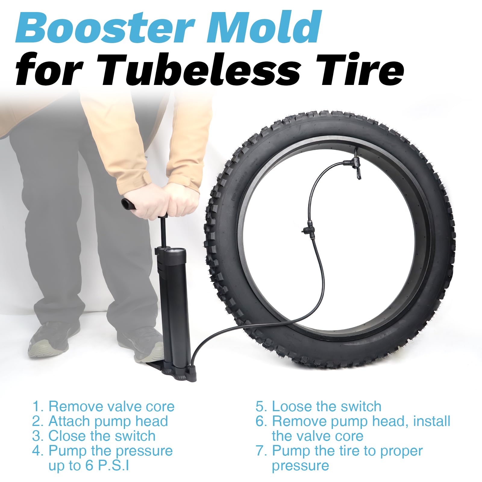 Pompe à pied professionnelle pour vélo avec jauge | Valve Presta et Schrader | pour pneus standard et sans chambre à air | Haute pression 160 PSI | Corps en acier à haute teneur en carbone et
