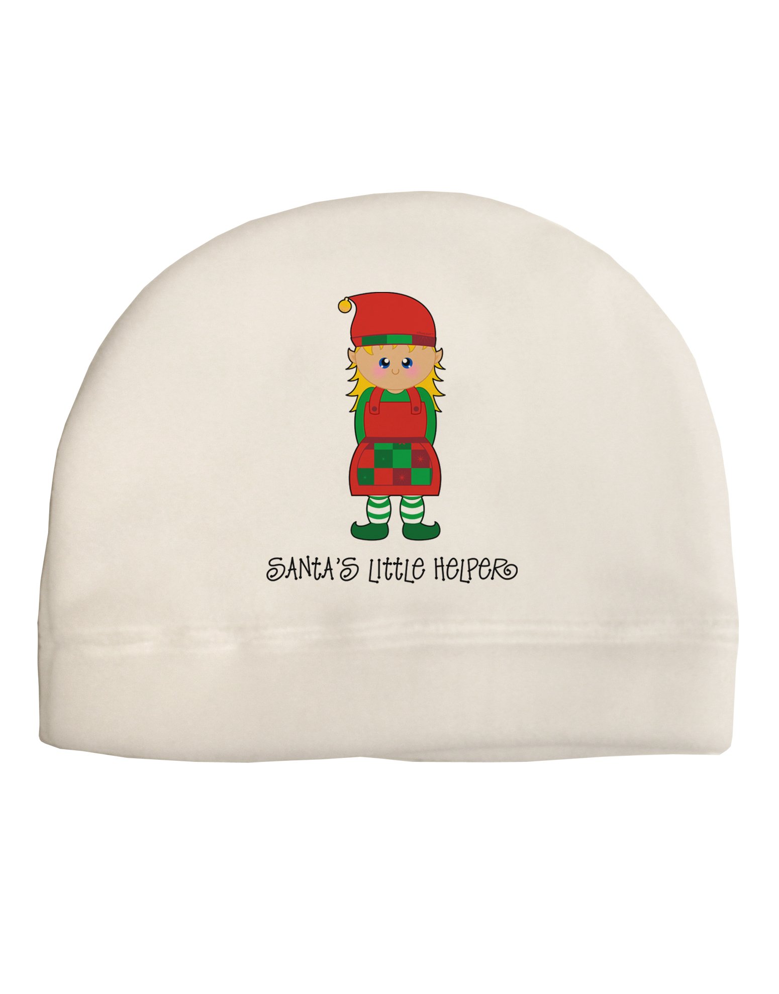 TOOLOUD Santa's Little Helper Christmas Elf Girl Child Fleece Beanie Cap Hat White