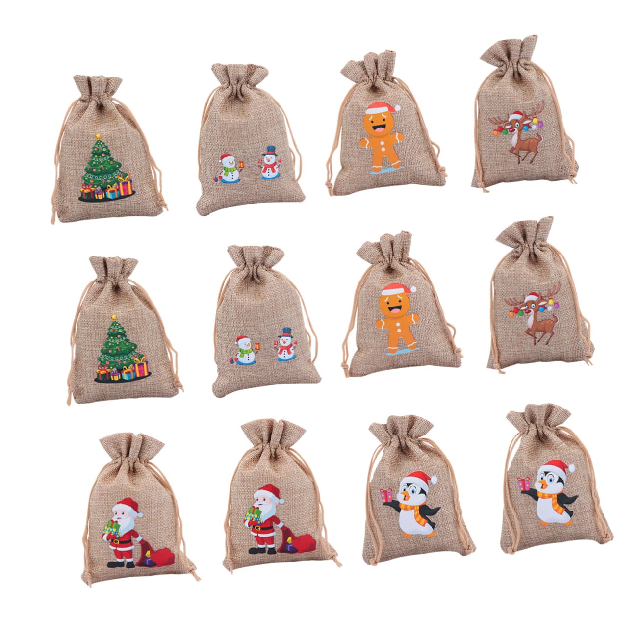 LALAFINA 36 pcs Bag Claus Year Treat with Lovely Cookie Bags Favors for Themed Party Pouches Home Candy Wedding Bundle Santa Supplies Gooody Burlap Cotton Favor Holiday Pouch