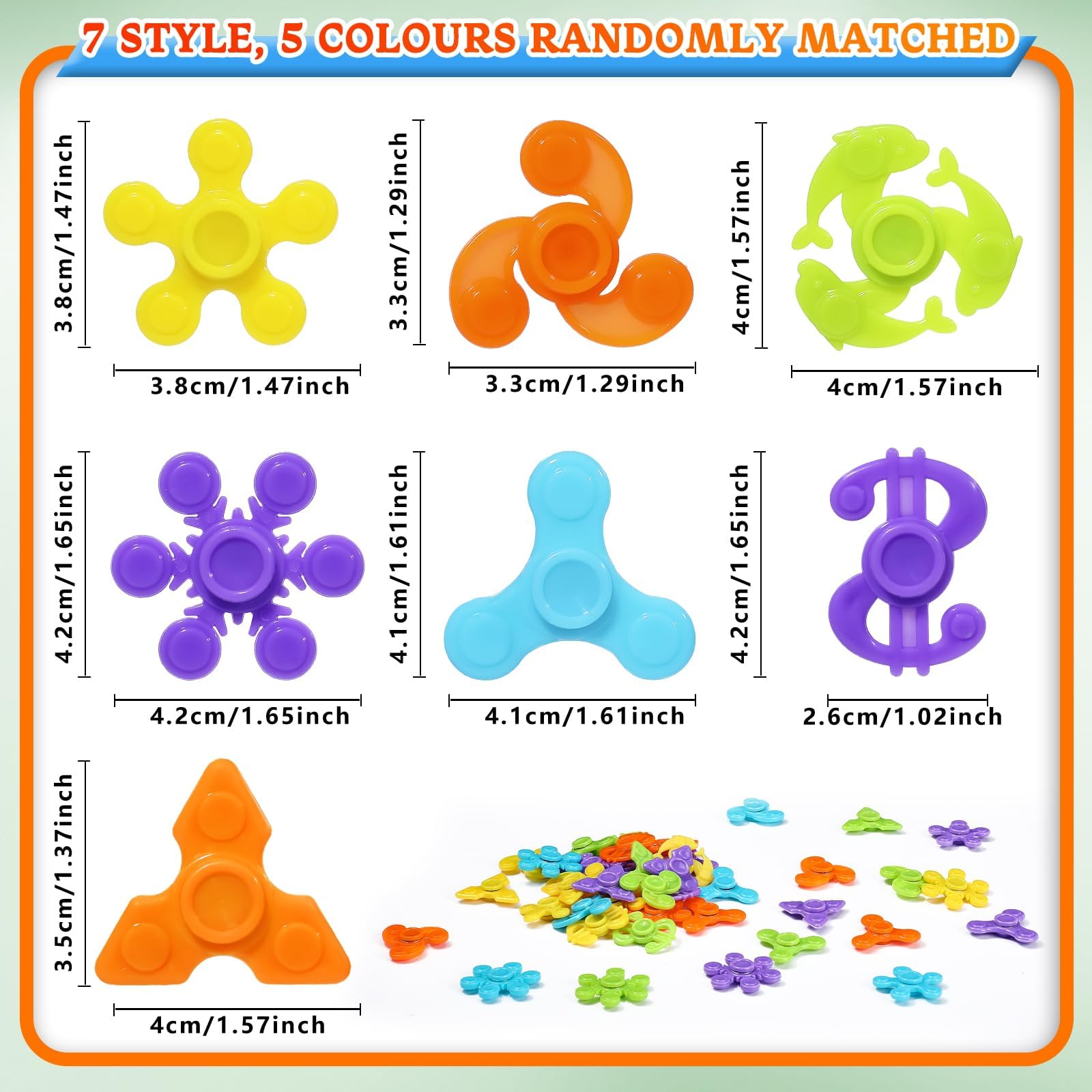 SCIONE 50 szt. Fidget Spinners luzem, mini Fidget Spinner zabawki dla dzieci, nastolatków, dorosłych, upominki na przyjęcie urodzinowe, prezenty zwrotne, prezenty na Halloween, gry imprezowe, nagrody