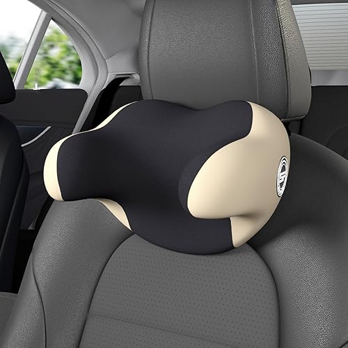 Almohada única en forma de U para reposacabezas de automóvil, almohada para el cuello del auto para dormir con correa ajustable, espuma