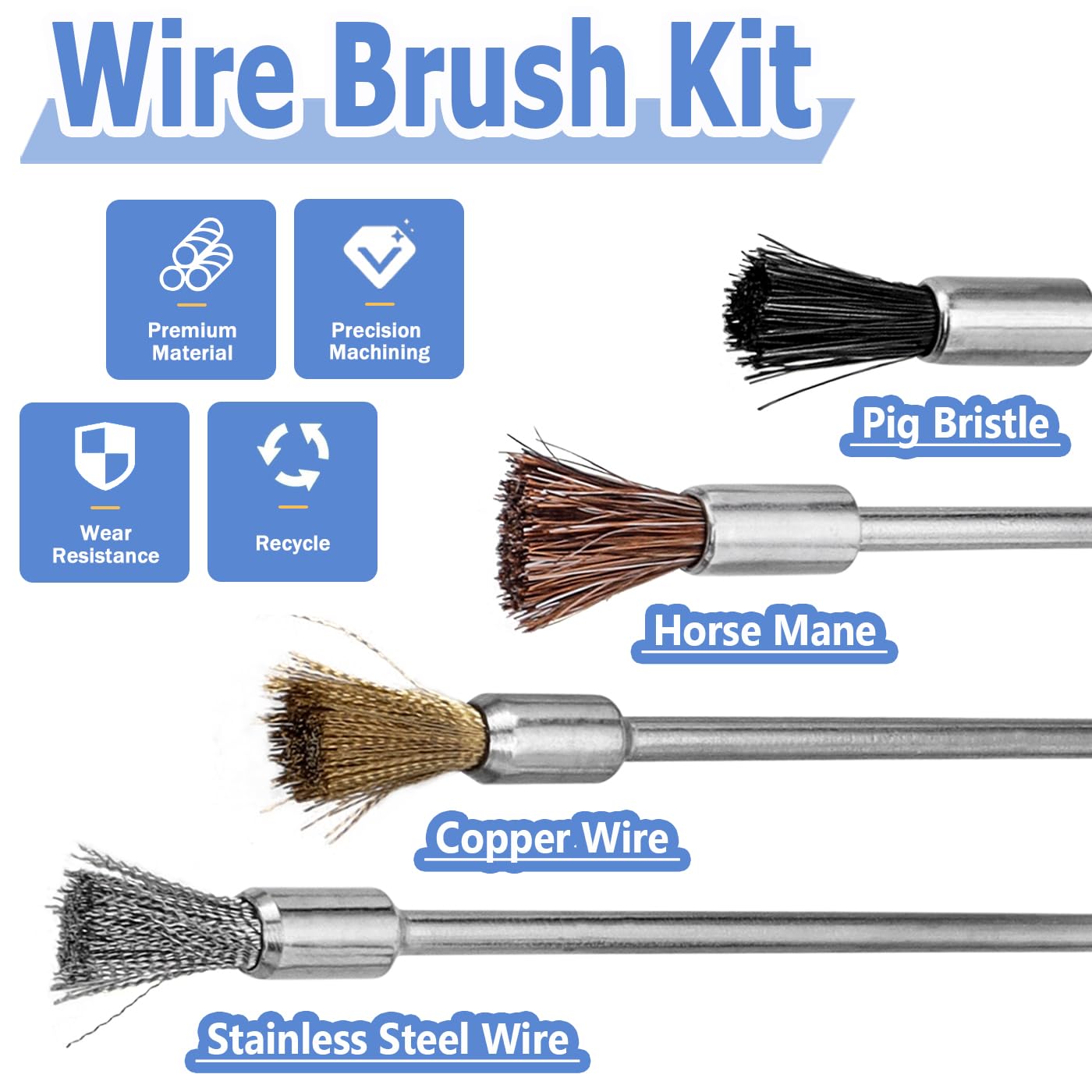 Wire Brushes for Drill - 20 Pcs Assortment Set -3