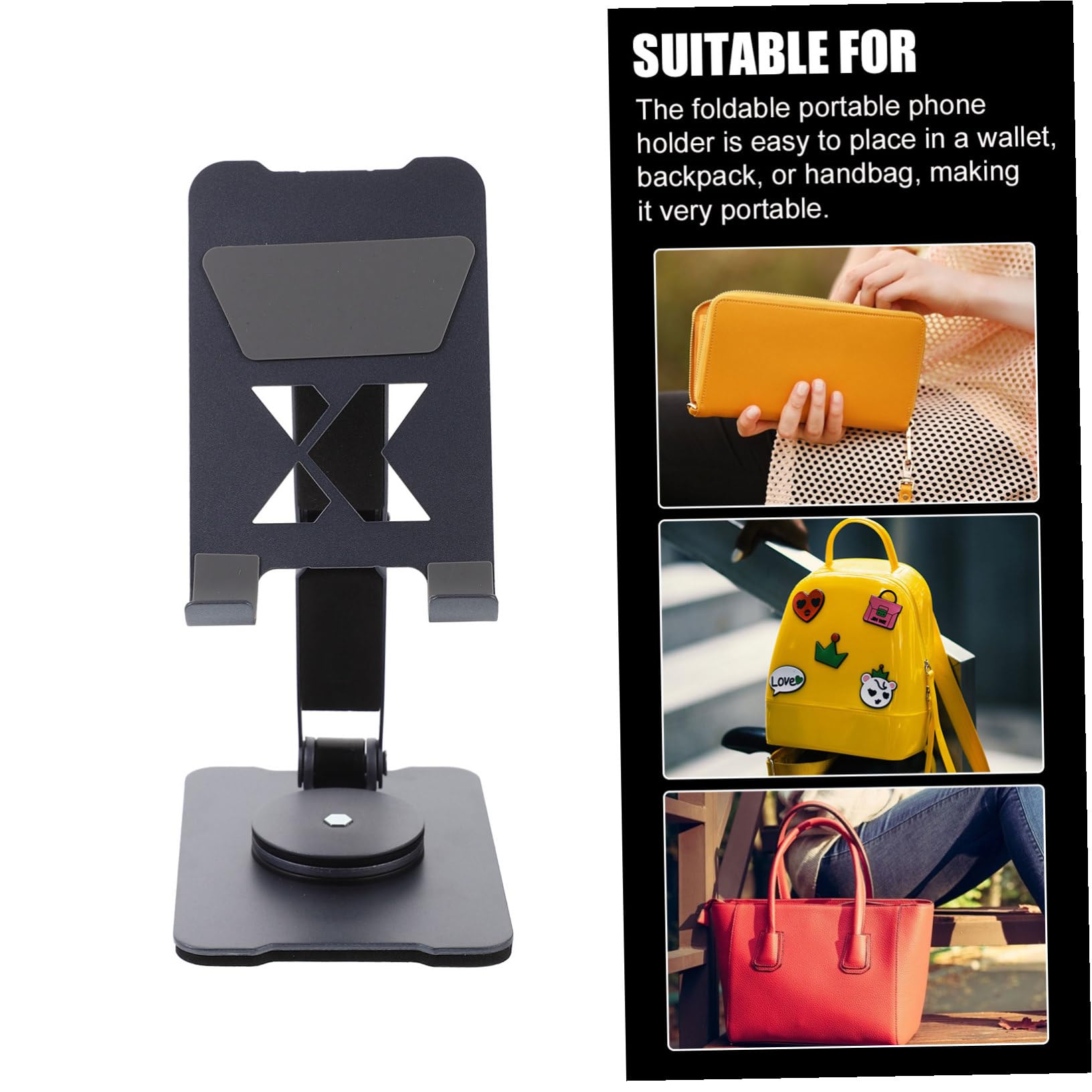 Soporte Plegable Giratorio para Teléfono Móvil, Altura Ajustable