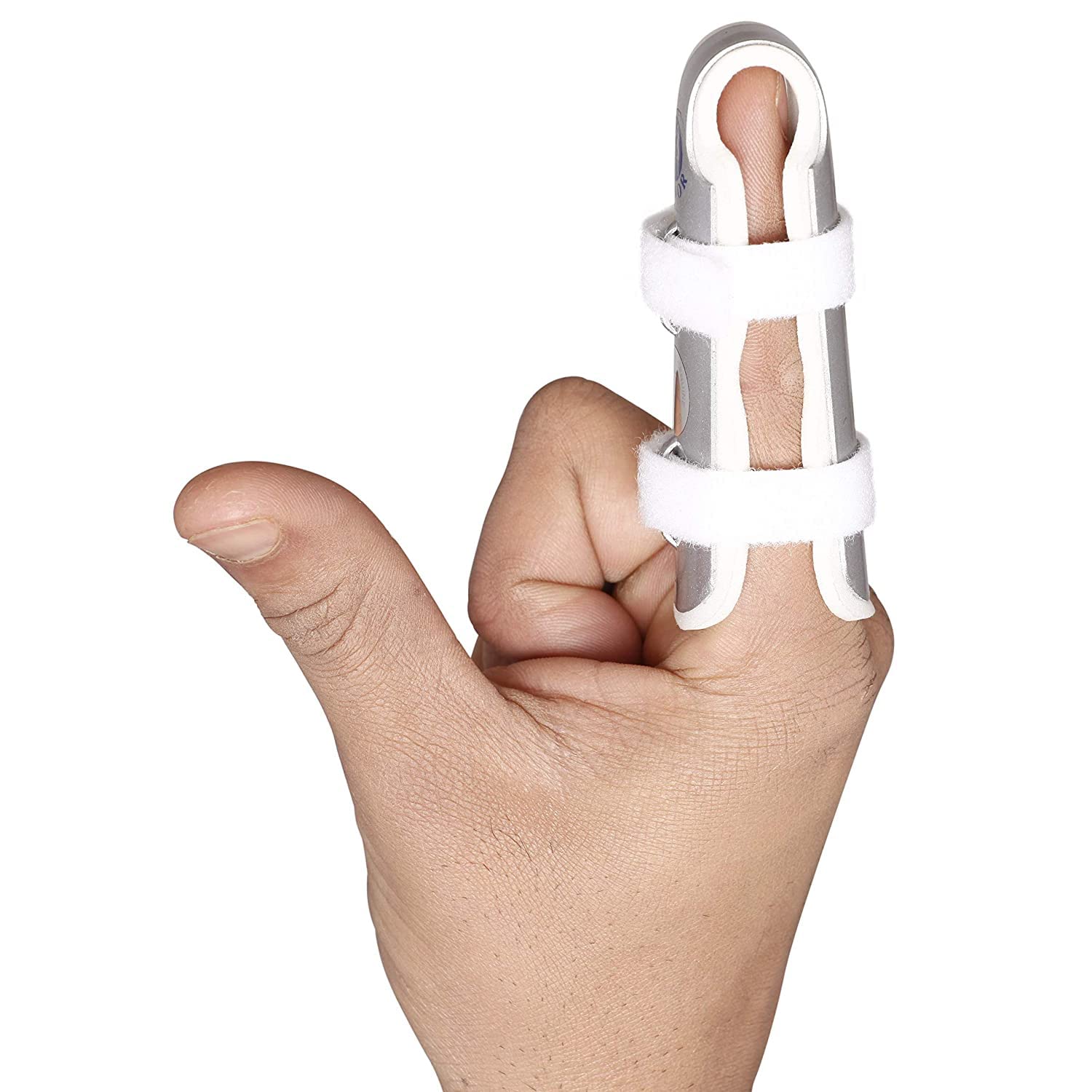 FIDELIS HEALTHCARE Finger Cot for Men & Women Injured Finger Immobilization Comfortable Paddding - Size : Medium (Grey)