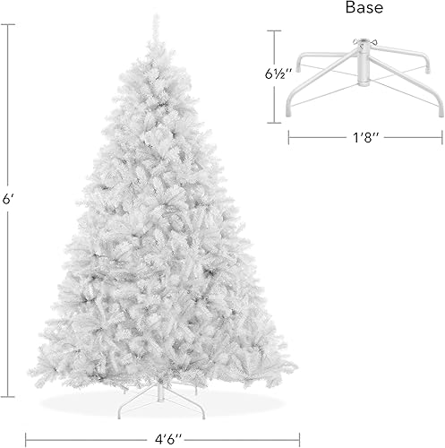 Miniatura 5 de Casafield Árbol de Navidad artificial de abeto blanco de 6 pies con soporte de metal resistente