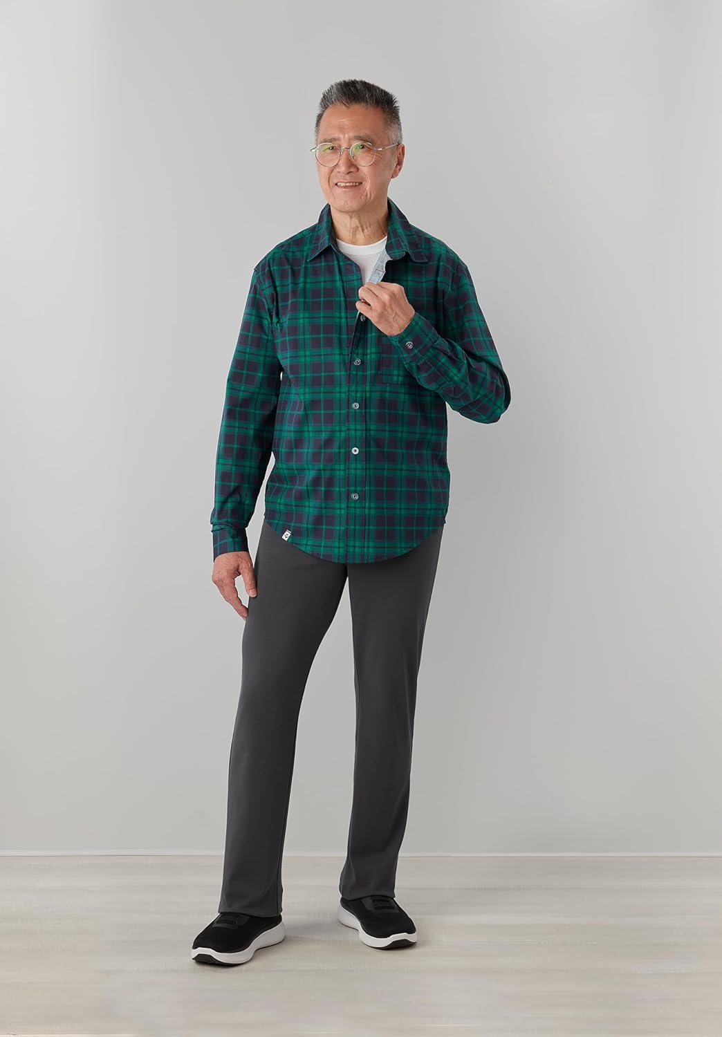 Silvert's Adaptive Clothing & Footwear Men's Adaptive Magnetic Button Dress Shirt Assisted Dressing Post Surgery Rehab Wear - Lakeside Plaid XL