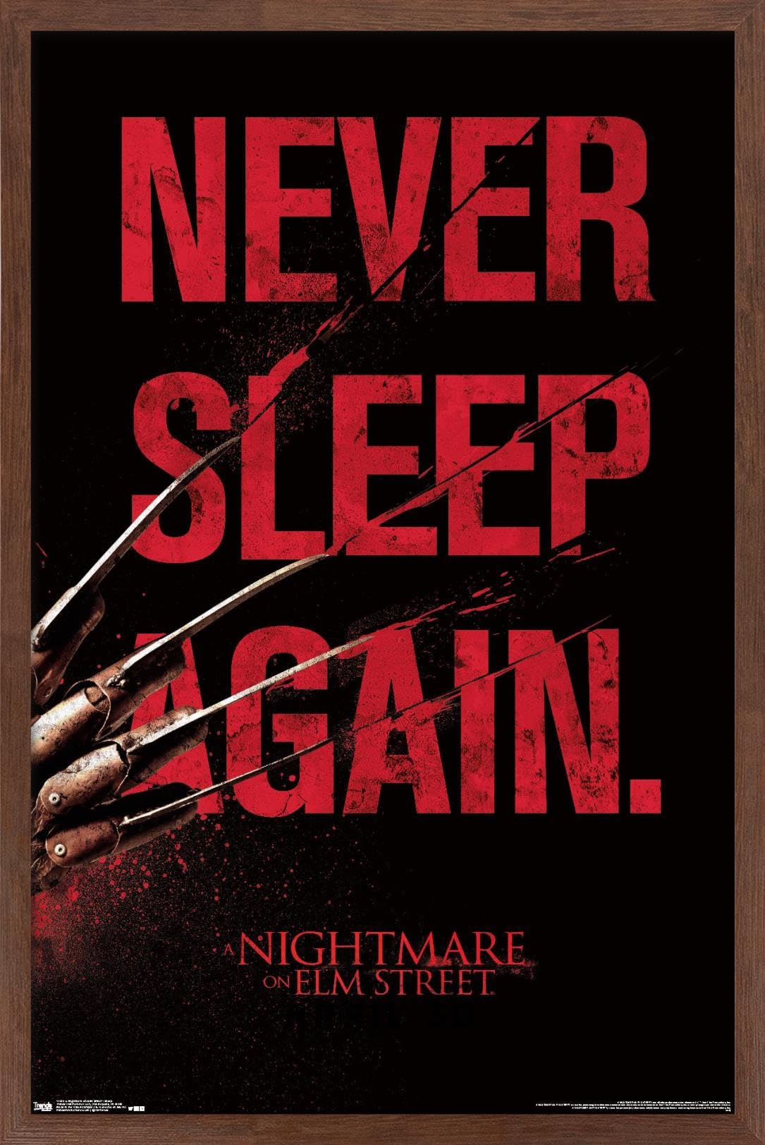 Trends International A Nightmare on Elm Street - Sleep Wall Poster, 14.725" x 22.375", Mahogany Framed Version