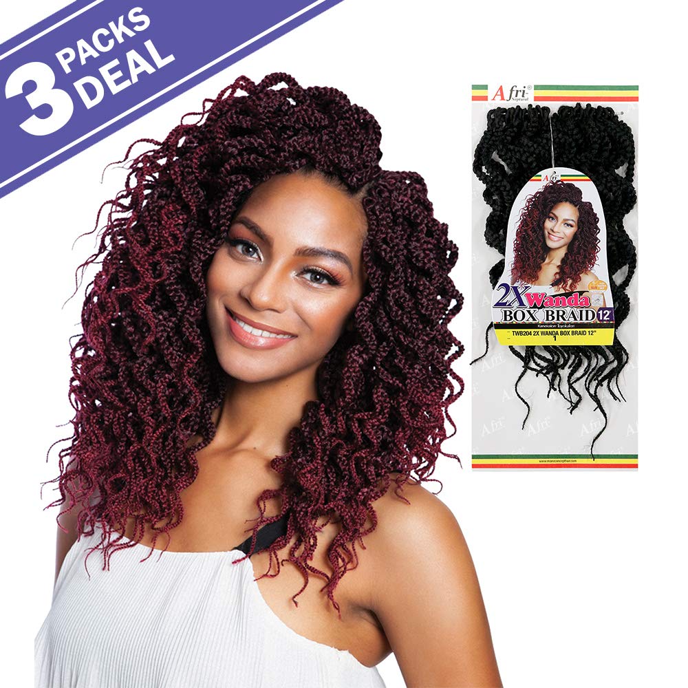MULTI PACK DEALS! Mane Concept Synthetic Hair Crochet Braids 2X Wanda Box Braid 12" (3-PACK, 2)