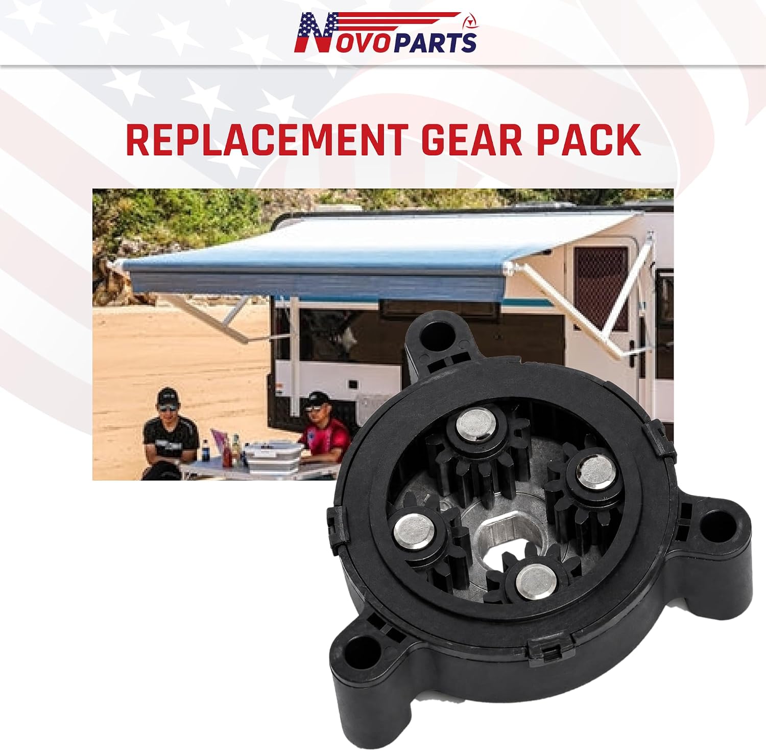 418203 RV Awning Drive Head Gear Pack Fits 373566 & 266149 | Replacement Gear Pack 418203 for RV Awning Drive Head Motor Compatible with 12 Tooth Awning Motors 373566, 266149