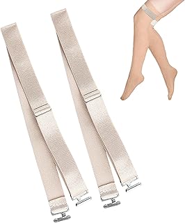 [Dtharen] ノンスリップソックスガーター、ガータークリップ,滑り止めガーター ベルト クリップ 2X 調節可能 - 太ももストラップ ガータークリップ 双方向ストッキング ガーター固定バックル 女性 男性用