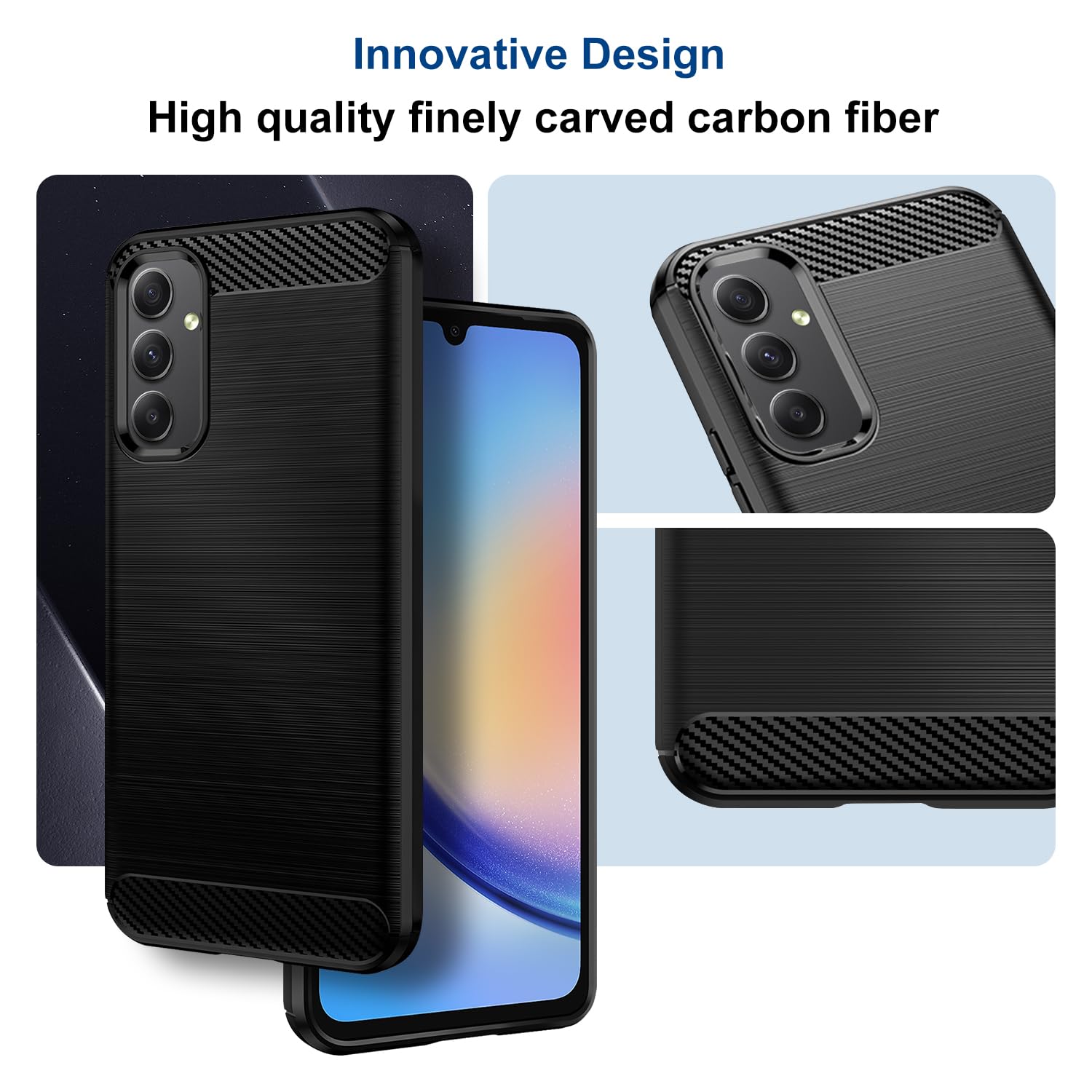 Custodia Unov Per Galaxy A34 5G – Trasparente Con Motivo Montagne Serria In Rilievo – Morbida TPU Antiurto, Bordo Rialzato - 3