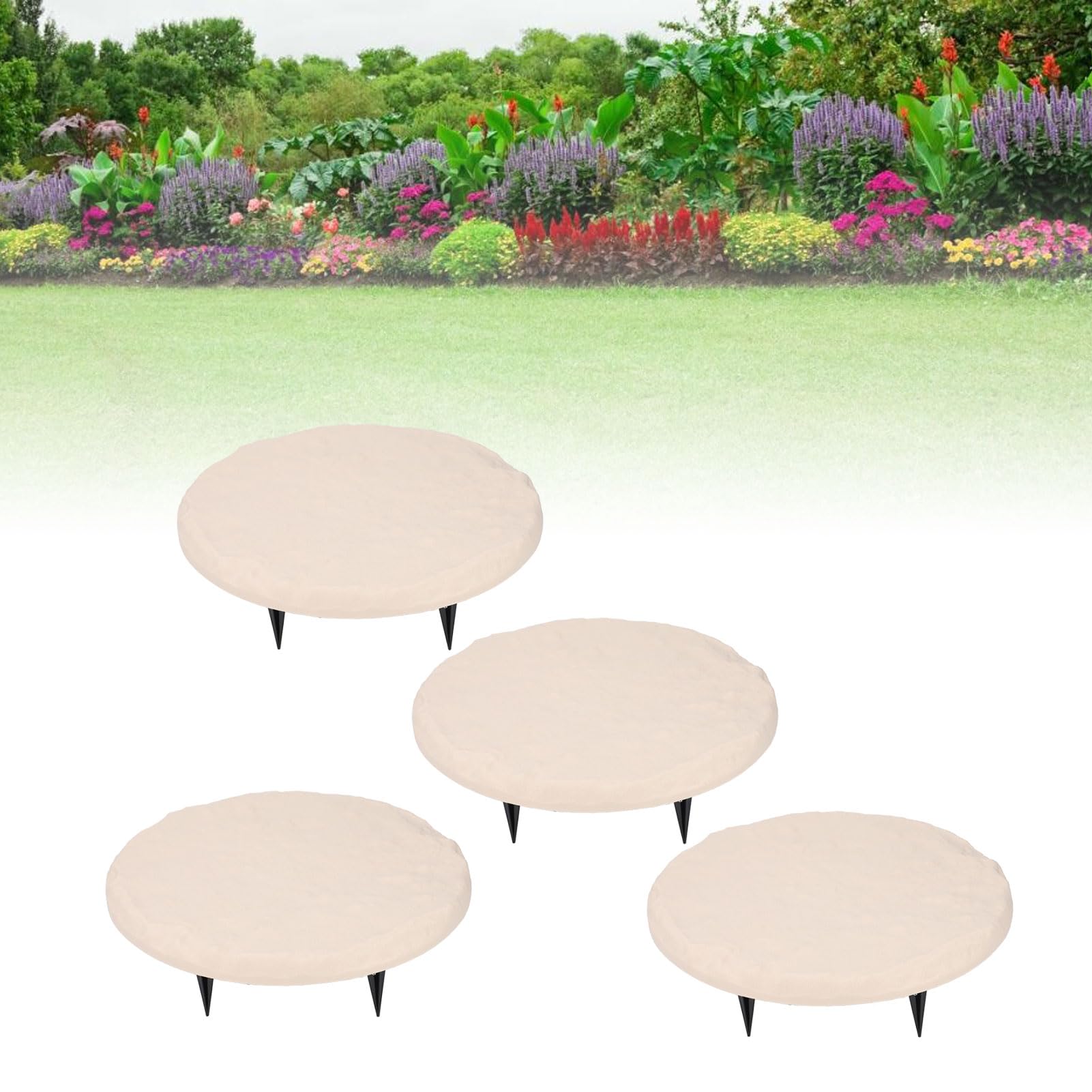Tnfeeon Pietre Miliari per Esterni Pietre Miliari in Resina per Gradini da Giardino Pietre Miliari Decorative con Picchetti da Terra per Vialetti da Giardino (-3111240179111)