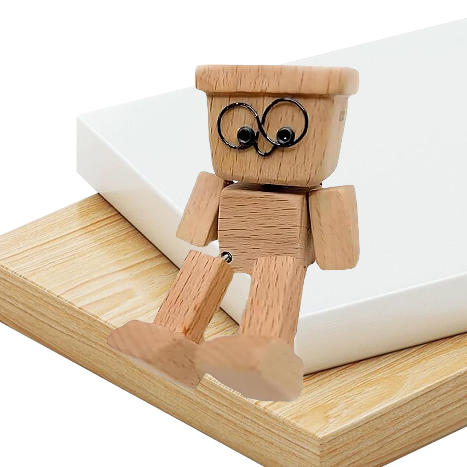 Figurine En Bois Vacillante Avec 12 Visages Interchangeables - Poupée Oscillante Déco Pour Tableau De Bord Voiture Et Bureau