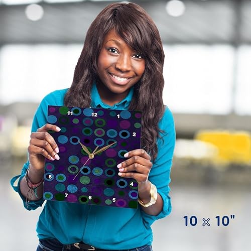 Miniatura 5 de 3dRose dpp_29204_1 Reloj de pared retro con lunares frescos, 10.0 x 10.0 in