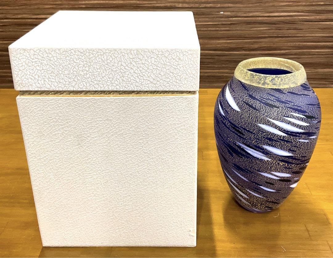 Amazon.co.jp: 瑠璃金彩 壺 花瓶 ガラス 岩田久利 ホビー グッズ