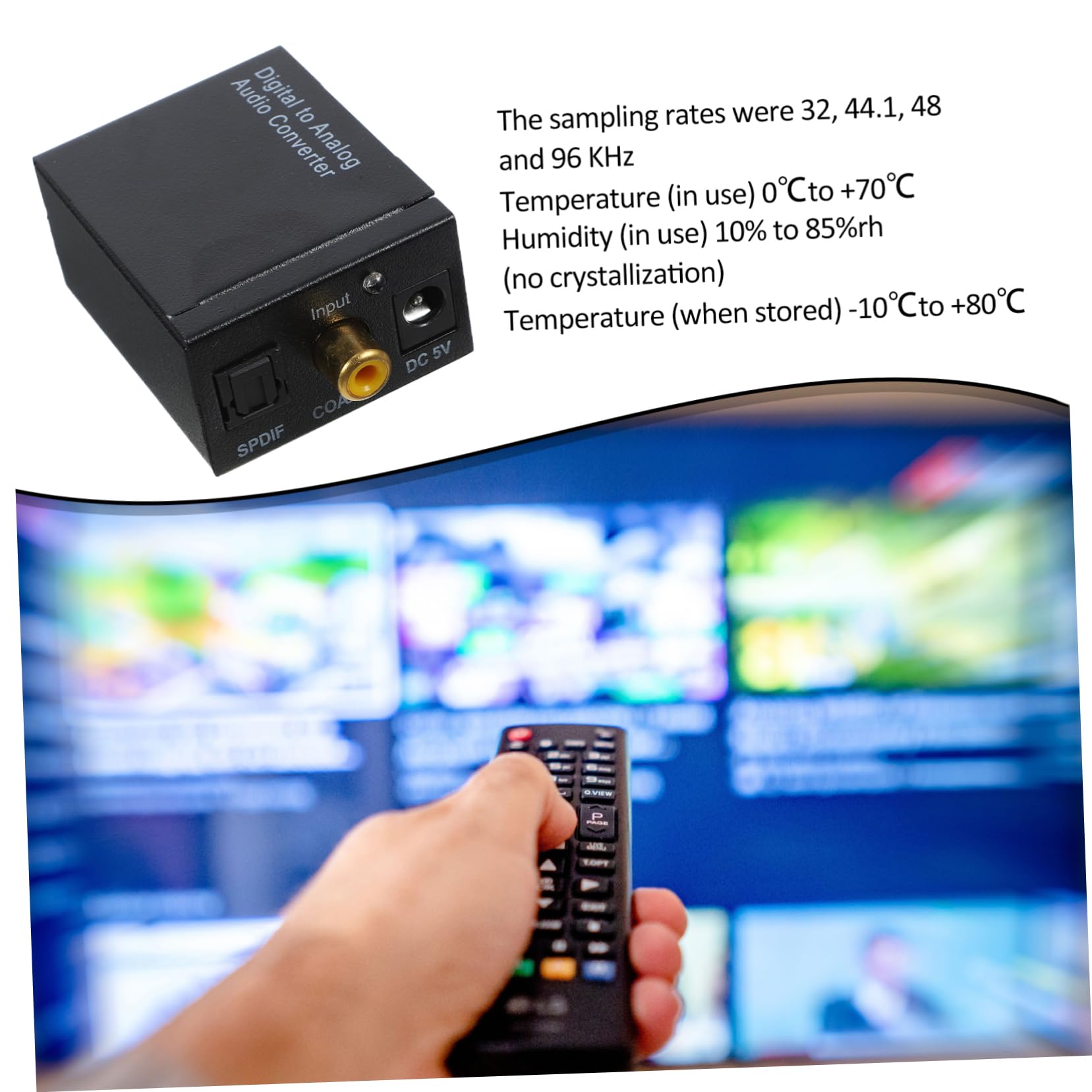 Gatuida Convertitore Audio Digitale da 3 Pezzi Segnale Coassiale Ad Analogico S/nessun Rumore Facile da Installare Nero