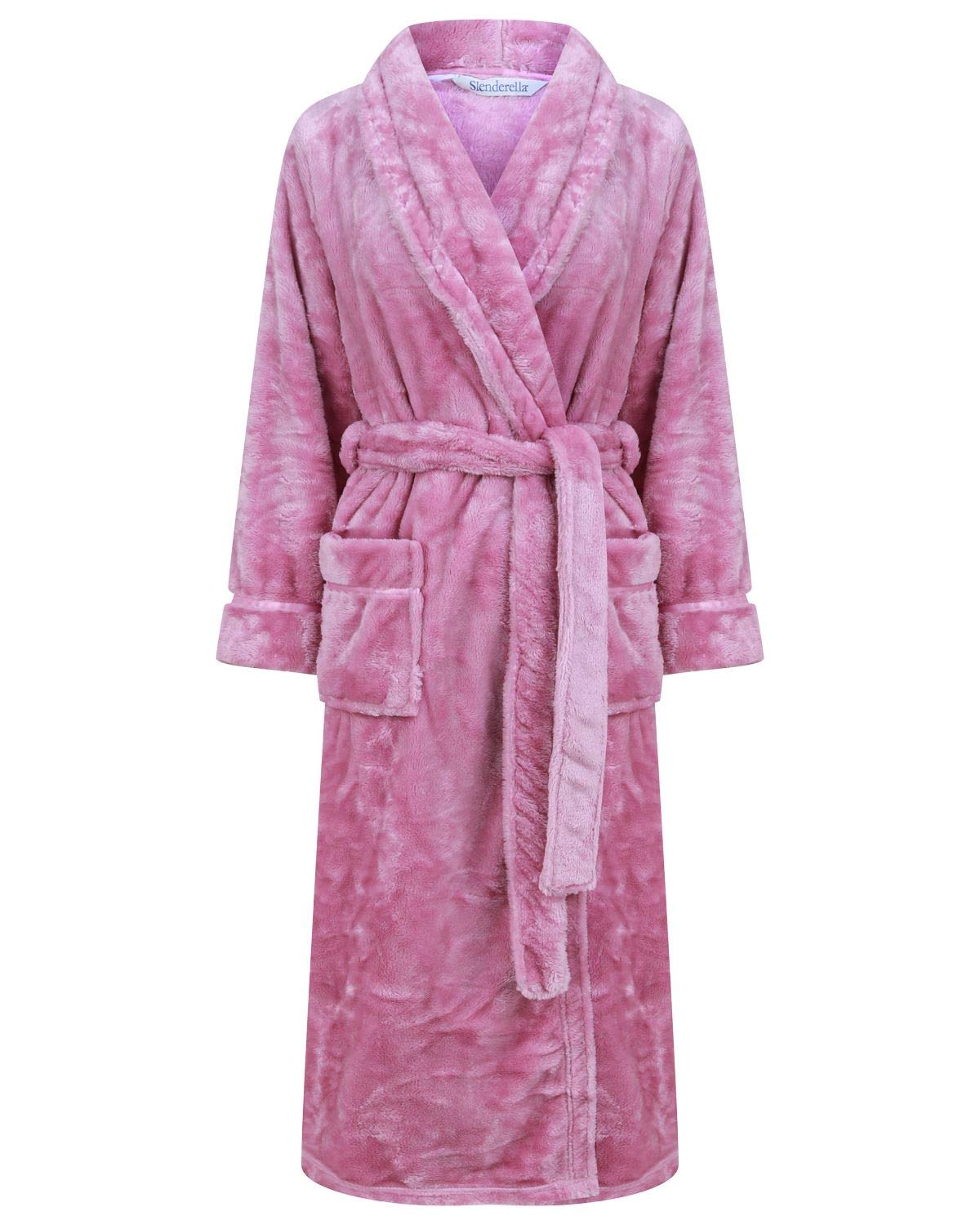 Ladies Slenderella Fleece Shawl Collar Robe HC4342 Pink Small