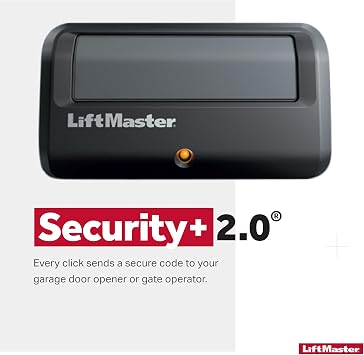 LiftMaster 891LM Security + 2.0 1 - التحكم عن بعد لمشغل بوابة الزر مع مشبك Visor - حزمة من 2