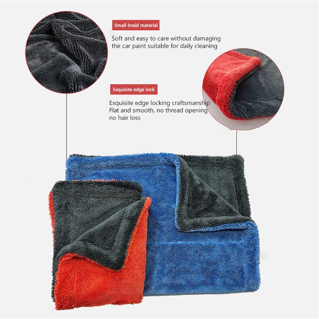 Kelsiop Asciugamano ultra spesso assorbente in microfibra per lavaggio auto per dettagli auto asciugatura rapida panno senza graffi 1200 g/m² diverse dimensioni