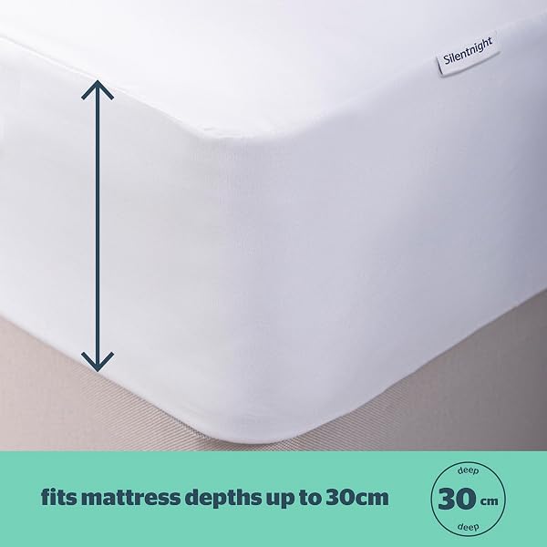 Silentnight Waterproof Mattress Protector Single - Quiet Rustle Free Waterproof Resistant Sheet Moisture Proof Mattress Pad Cover - Machine Washable and Hypoallergenic - Single - 4