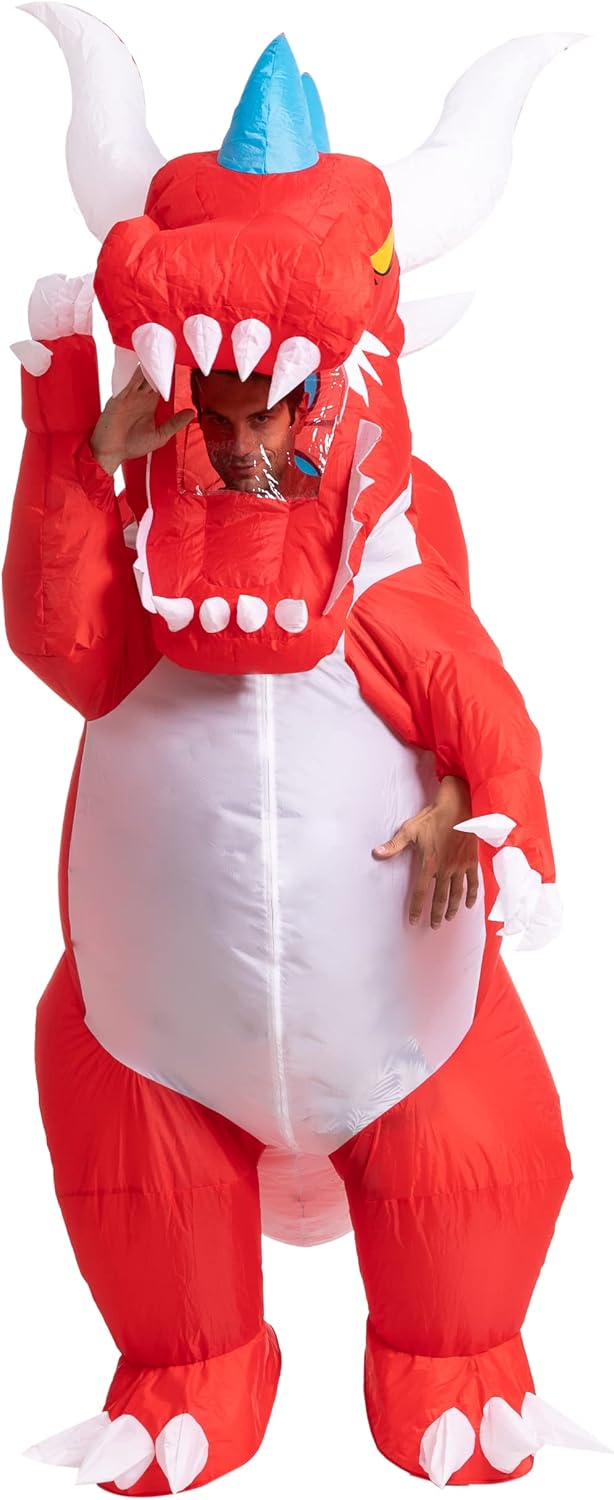 Spooktacular Creations Halloween Inflatable Costumes for Adult, Dragon Air Blow Up Suit, Dinosaur Outfit for Cosplay Parties - Image 3