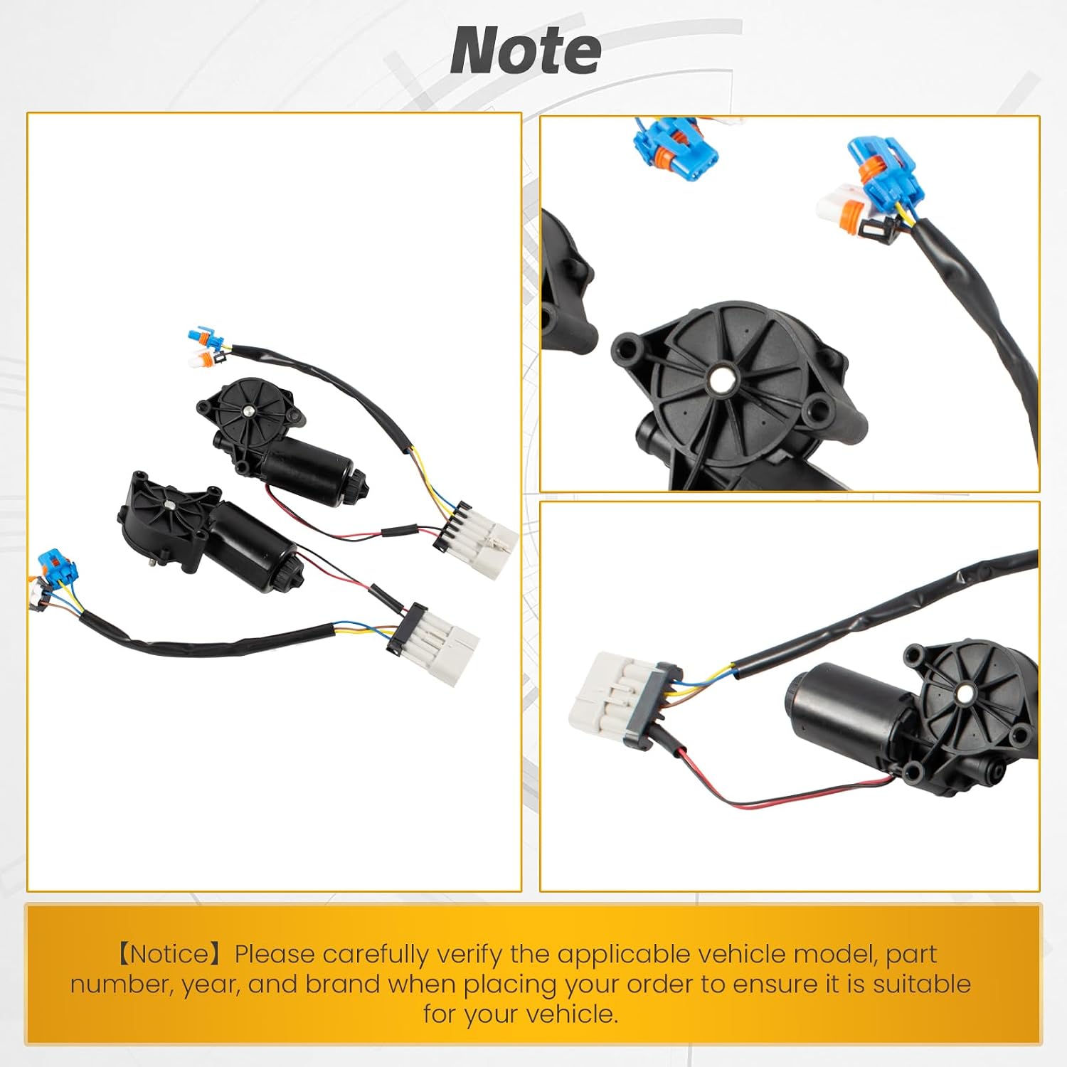 2PCS Left & Right Headlight Lift Motor Set for Chevrolet Corvette C5 2000-2004, 5.7L V8 Engine, Pair of Front Headlamp Actuators, Replaces 10351400 10351401 16530235