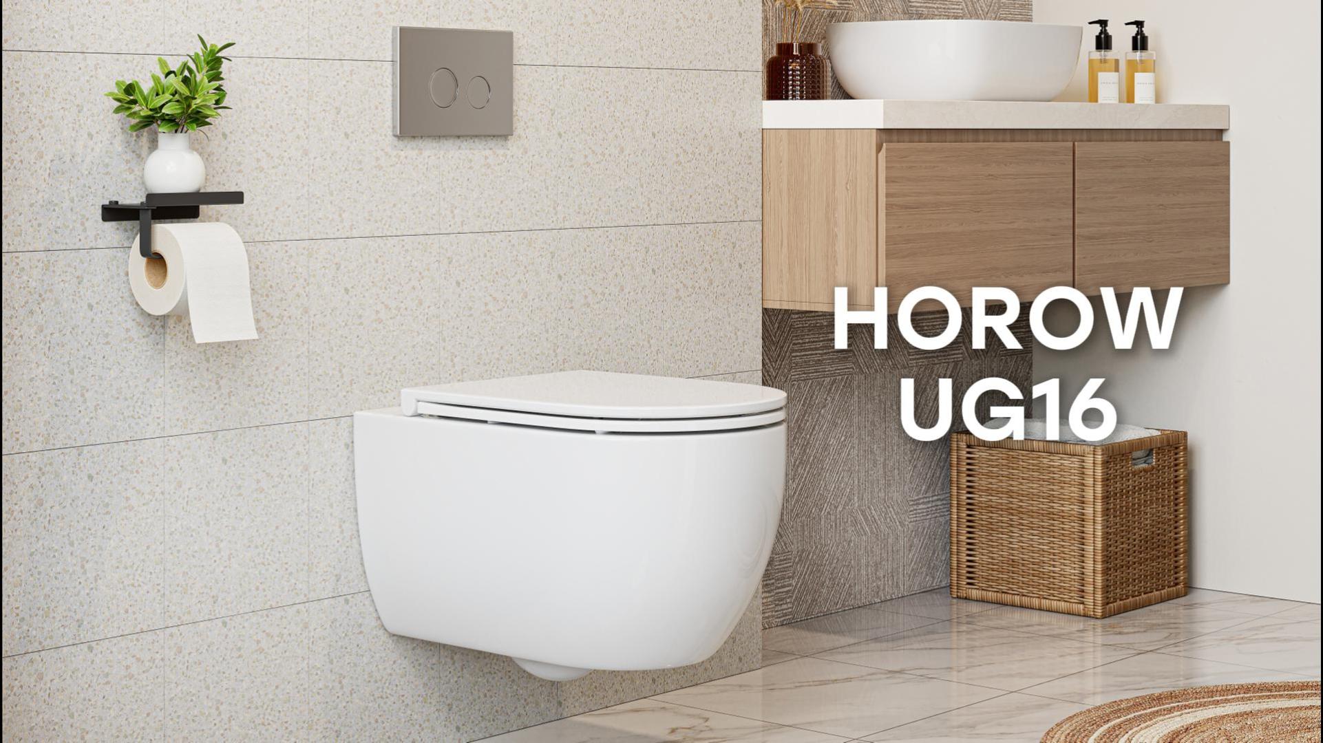 HOROW Wand WC Spülrandlos 53cm - Mit 360° Tornado-Spülung