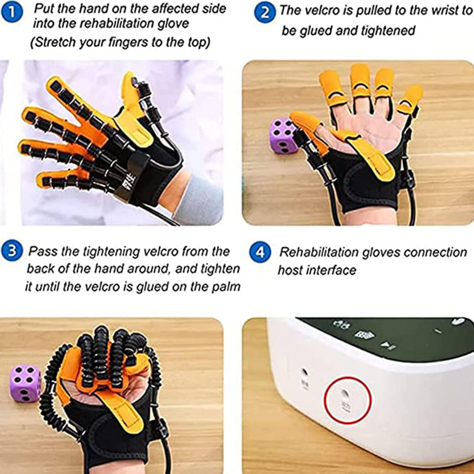 Sprzęt Treningu Rehabilitacyjnego Udaru Hemiplegia, Rękawica Robota Rehabilitacyjnego, Trening Ręczny Udarową, Używany Do Rękawic Pasywnego Treningu Palców,LeftHand-7(yearsold)