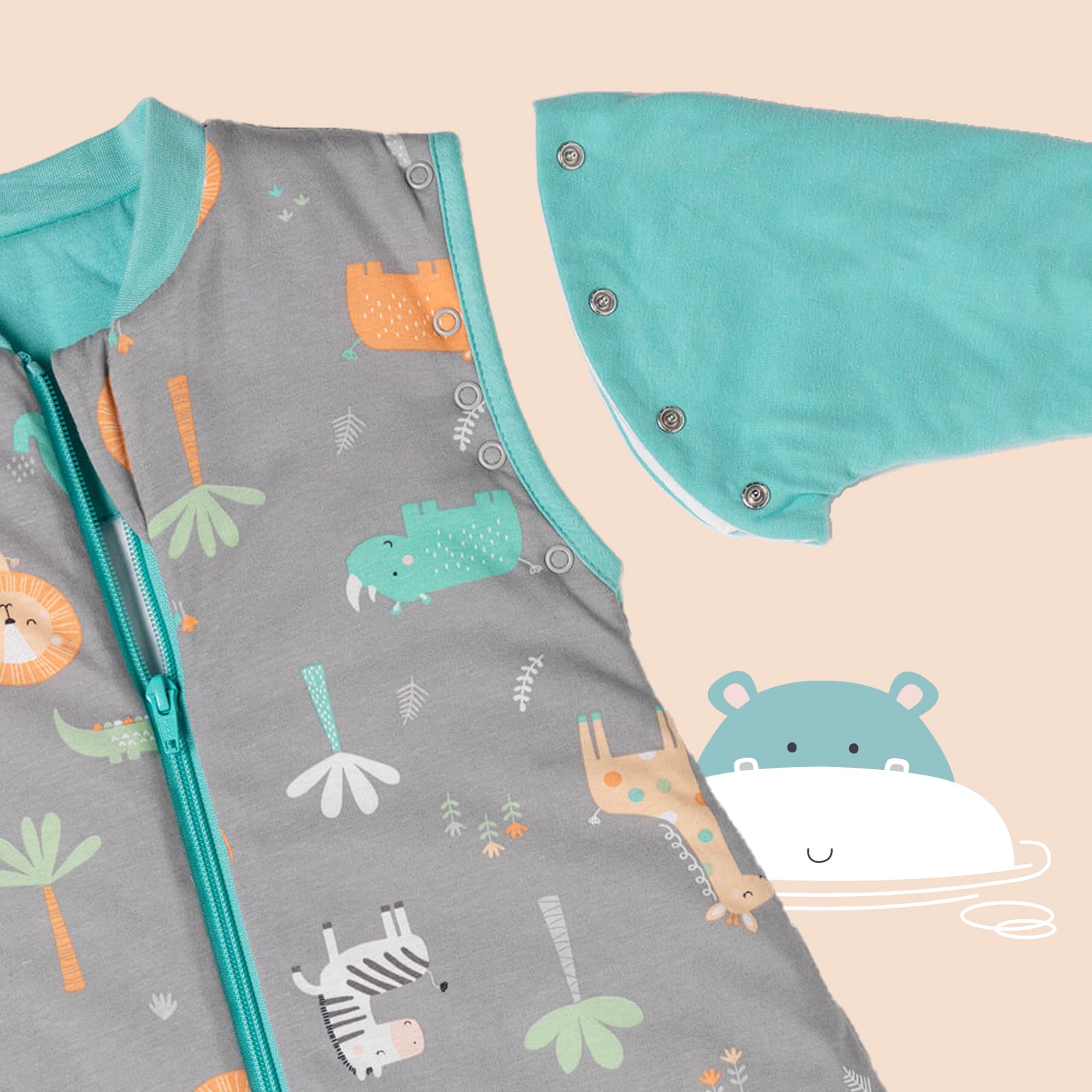 schlummersack Baby Kinder Schlafsack Ganzjahr | annehmbare Ärmel, gefüttert, Ganzjahresschlafsack, 2.5 Tog