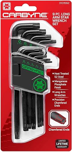 Vista 11 de Carbyne Juego de llaves Allen con extremo de bola de brazo largo de 35 piezas, pulgadas/métricas/torx. Incluye hexagonal métrico 0.050 in-0.394 in