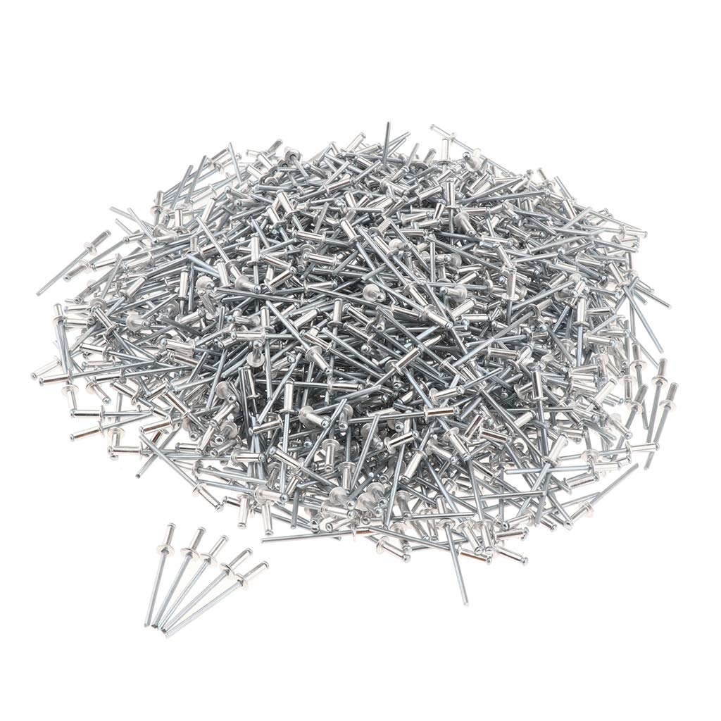 1000x Dome Head Pop Rivets Ouverts en Aluminum 3mm - 3.0x8mm