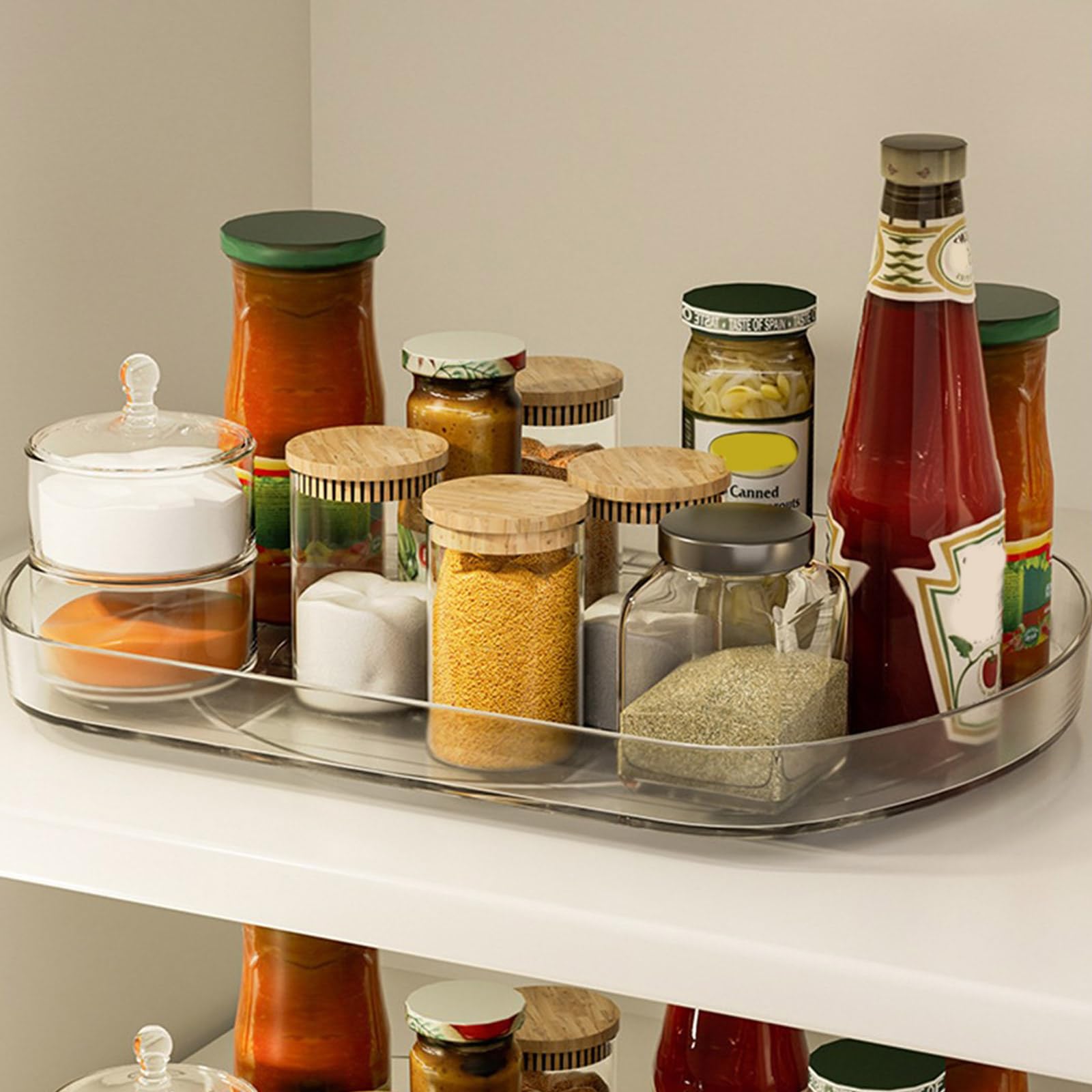 Bandeja giratoria de 360 grados, soporte de almacenamiento para ahorrar espacio, práctico organizador para condimentos y bebidas, capacidad de carga para baño, cocina