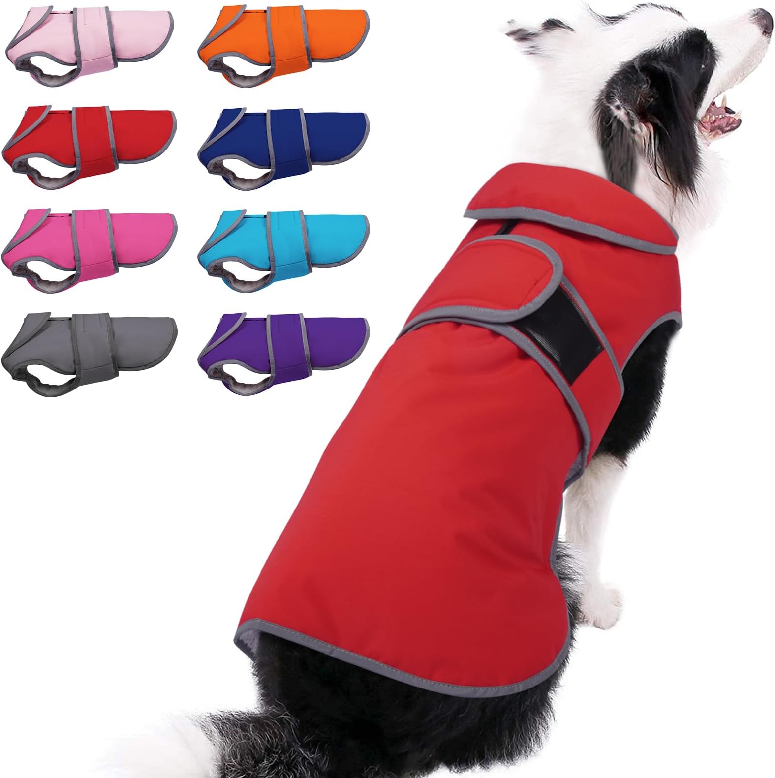 Sponsored Ad - Warm Dog Coat Winter Dog Jacket,Waterproof Cold Weather Coats for Dogs,Fleece Jacket for Small Medium Large Dogs,Reflective Thick Fleece Vest with Leash Hole