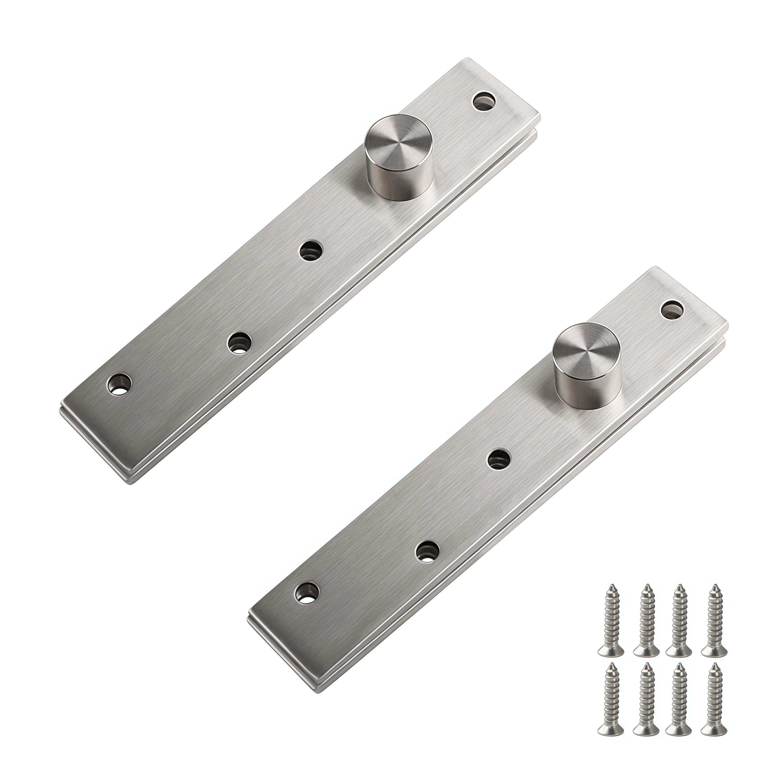 Vbnexyr Regular Door Hinges 2 Pack Of Stainless Steel 360 Degree Swivel Hinges For Revolving Wooden Doors 5.9 X 1.14 Inch Eccentric Shafts