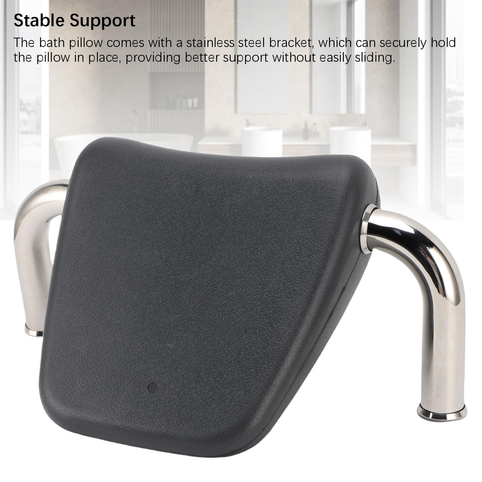 Almohadas Baño SPA, 14,96 X 9,84 X 9,65 Pulgadas, Almohadas Bañera Prueba Agua, Reposacabezas Bañera con Soporte Acero Inoxidable para Hogar, Hotel, Baño, Hidromasaje