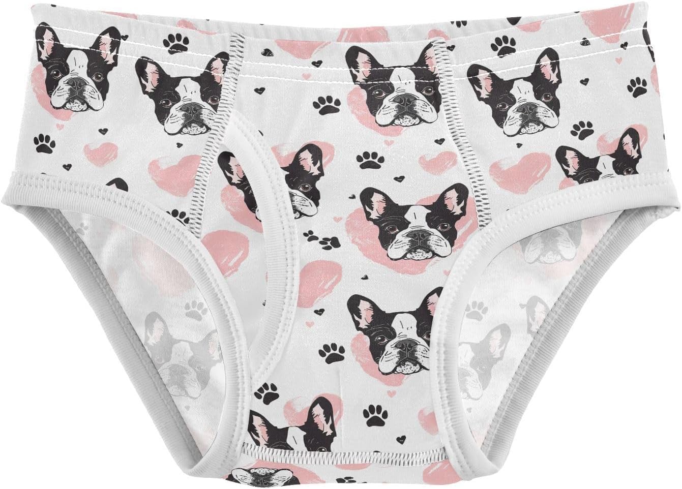 visesunny Cute Bulldog Heart Potty Training Underwear Boys Toddler Cotton Soft Brief Size 2T-8Y for Kids