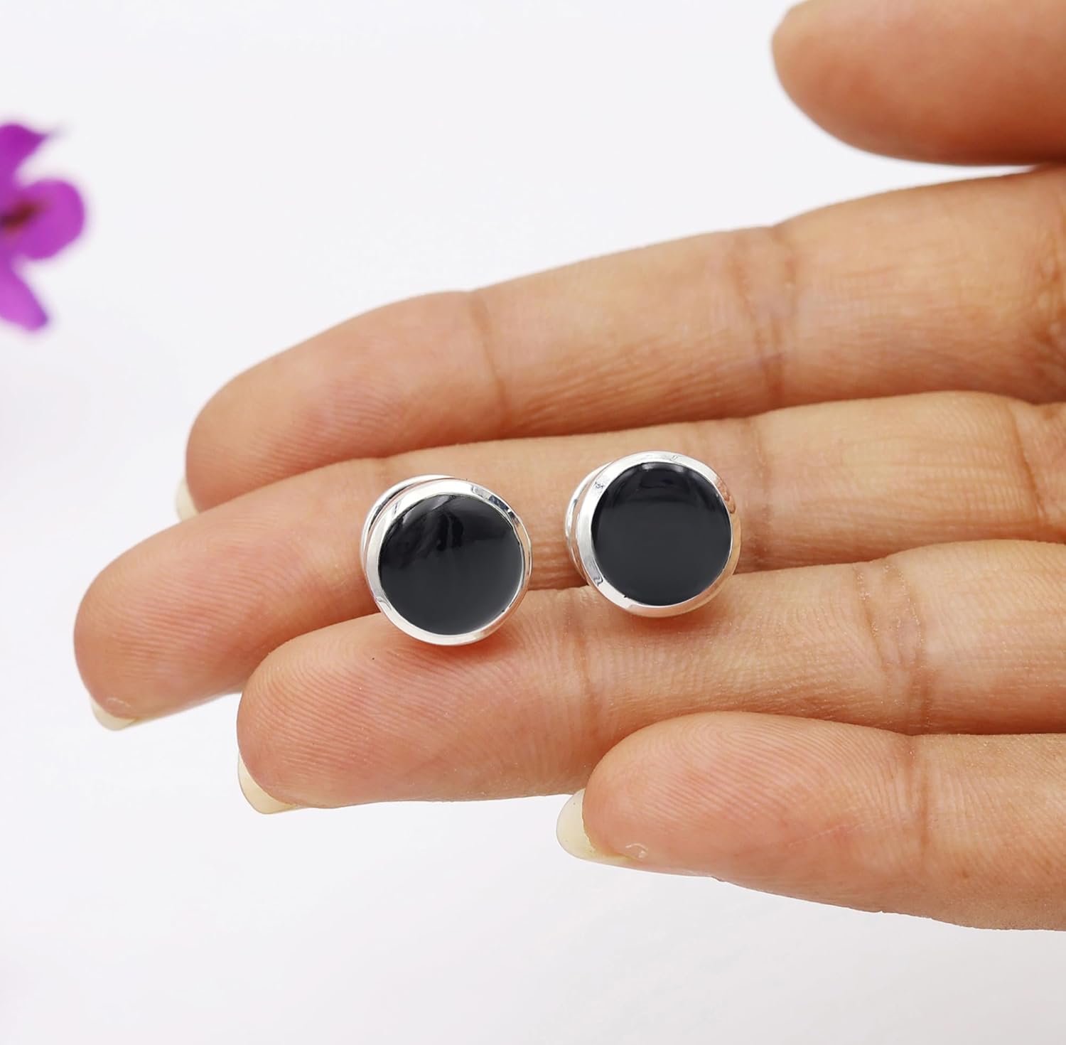 Men’s Black Onyx Tuxedo Shirt Studs Set of 5 – Premium 925 Sterling Silver for Weddings & Special Occasions