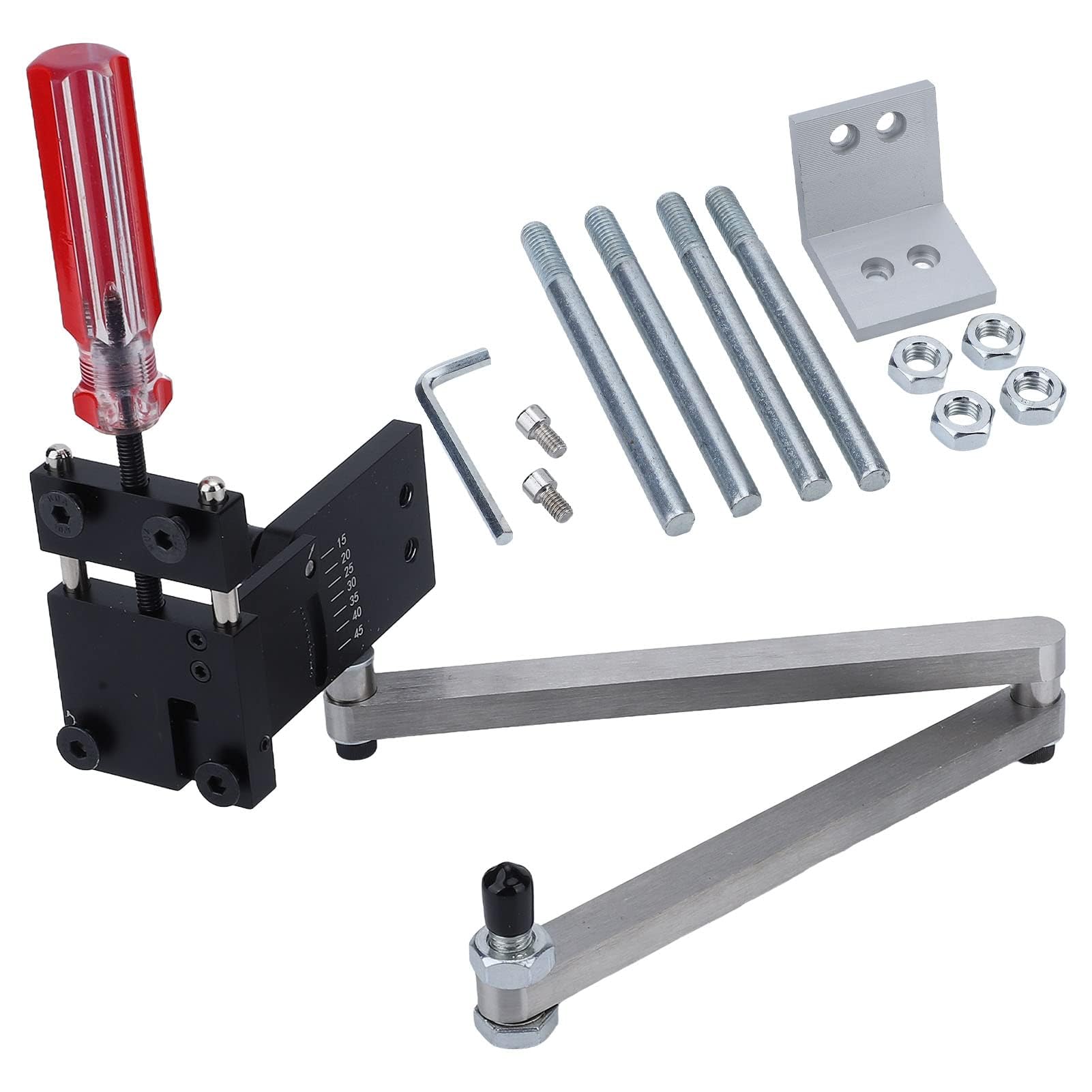 Afilador de cuchillas para cortacésped, herramienta de afilado de cuchillas para cortacésped ajustable de 15°-45°, kit de herramientas de soporte equilibrador de afilado portátil profesional