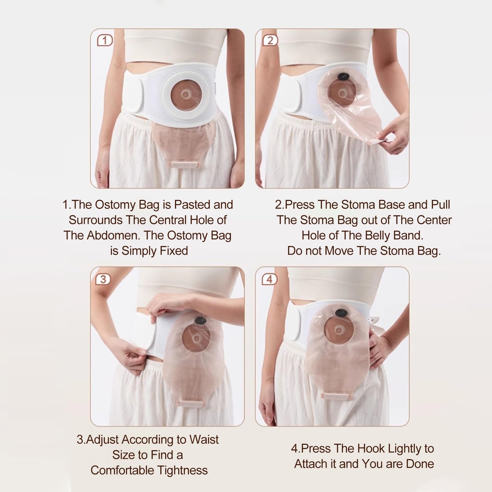Cintura per Ernia Ostomica per Uomo e Donna, Cintura per Colostomia Regolabile, con Fori di Diverse Dimensioni, Comfort Post-Operatoria