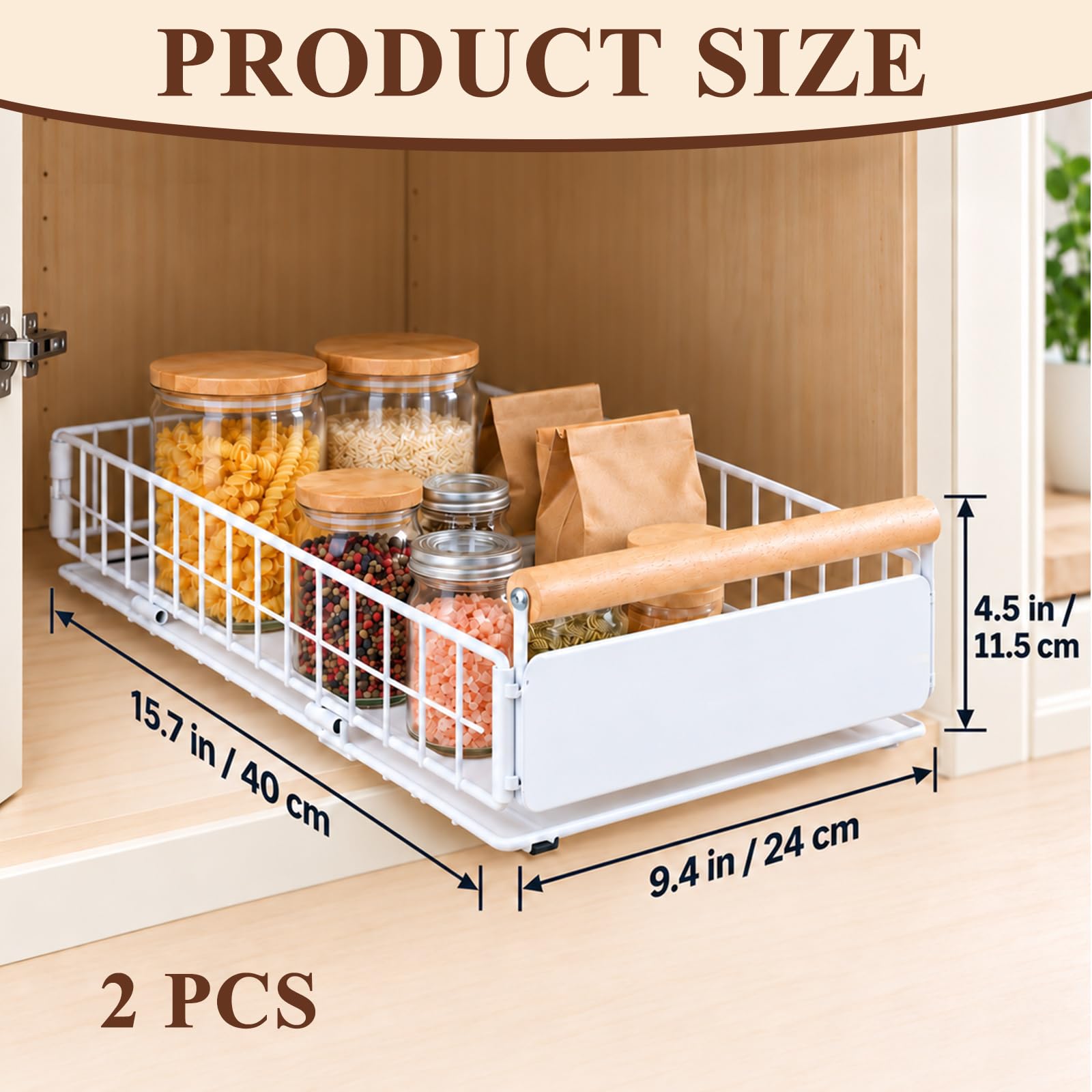 Lot de 2 organiseurs de placard coulissants, organiseurs de placard