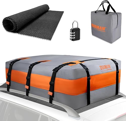 Bolsa de carga para techo de automóvil, 20 pies cúbicos, impermeable, resistente, 900D, para todos los vehículos, SUV consin portaequipajes, bolsa