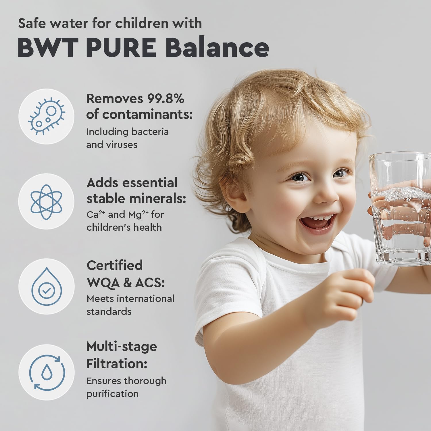BWT Filtr odwróconej osmozy czystej równowagi, 75 Gpd, stosunek 1: 1 czysty drenaż, 6 kroków, eliminuje 99,9 procent zanieczyszczeń w tym Pfas, Pfoa-Pfos, zatwierdzony przez Nsf-Ansi i przetestowany