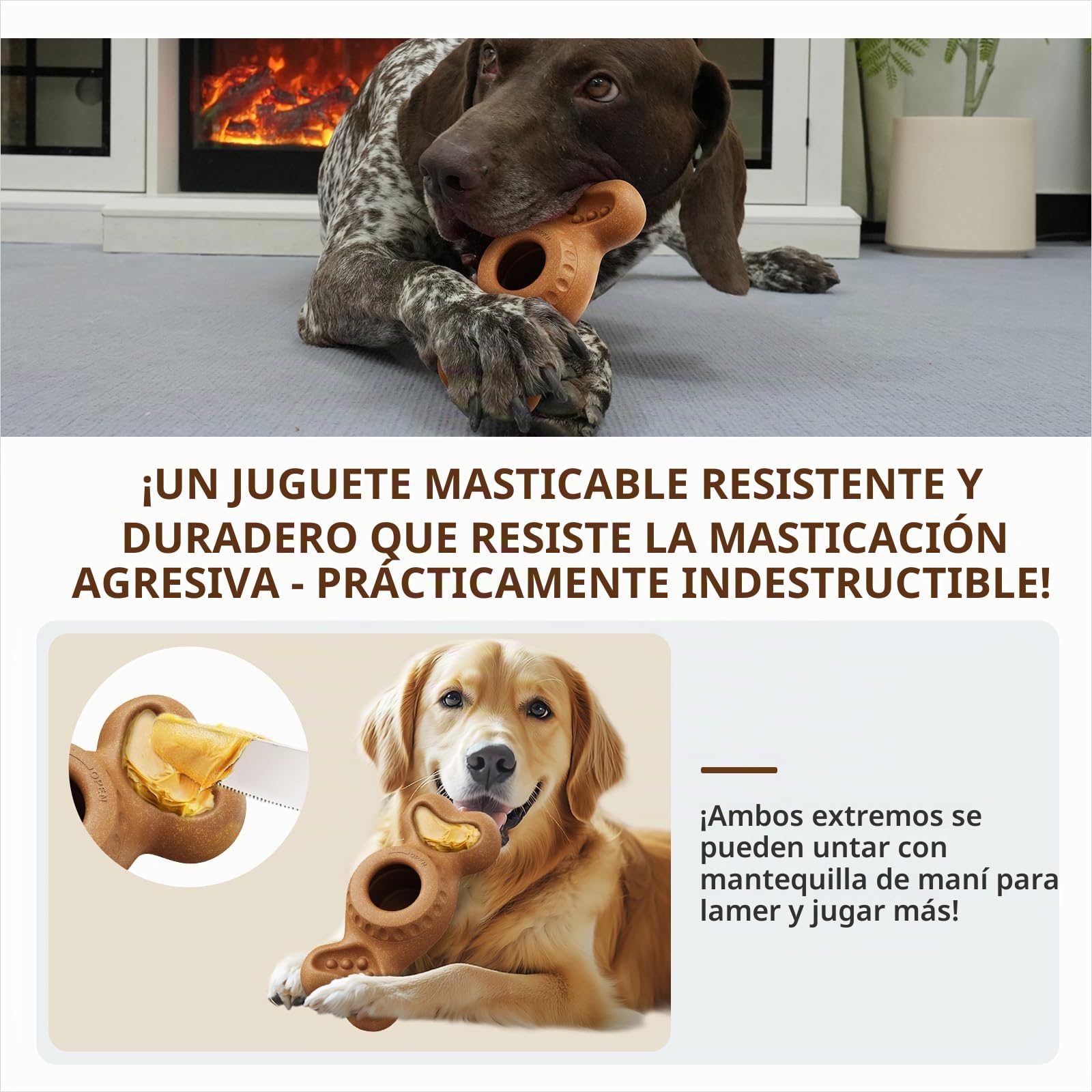 Niumowa Hueso para Lamer Indestructible para Perros Agresivos - Juguete Interactivo con Compartimento Extraíble para Snacks Congelados, Anti-Ansiedad y para Higiene Dental