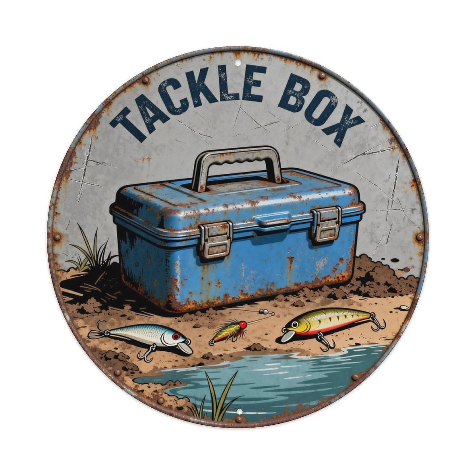 TACKLE BOX Metal Tin Sign Plaque